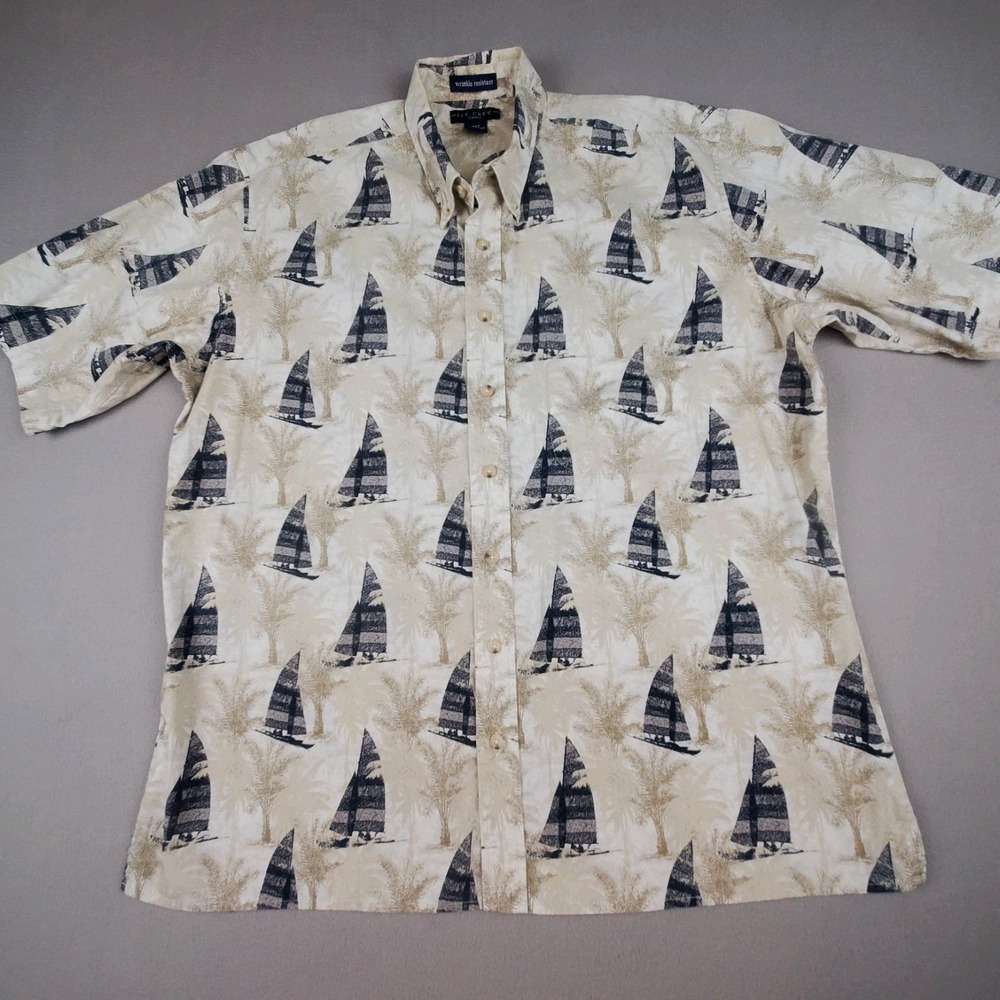 Ivy Crew Classics Nautical Hawaiian Shirt Men's Size XLT Camp Resort Dadcore EUC
